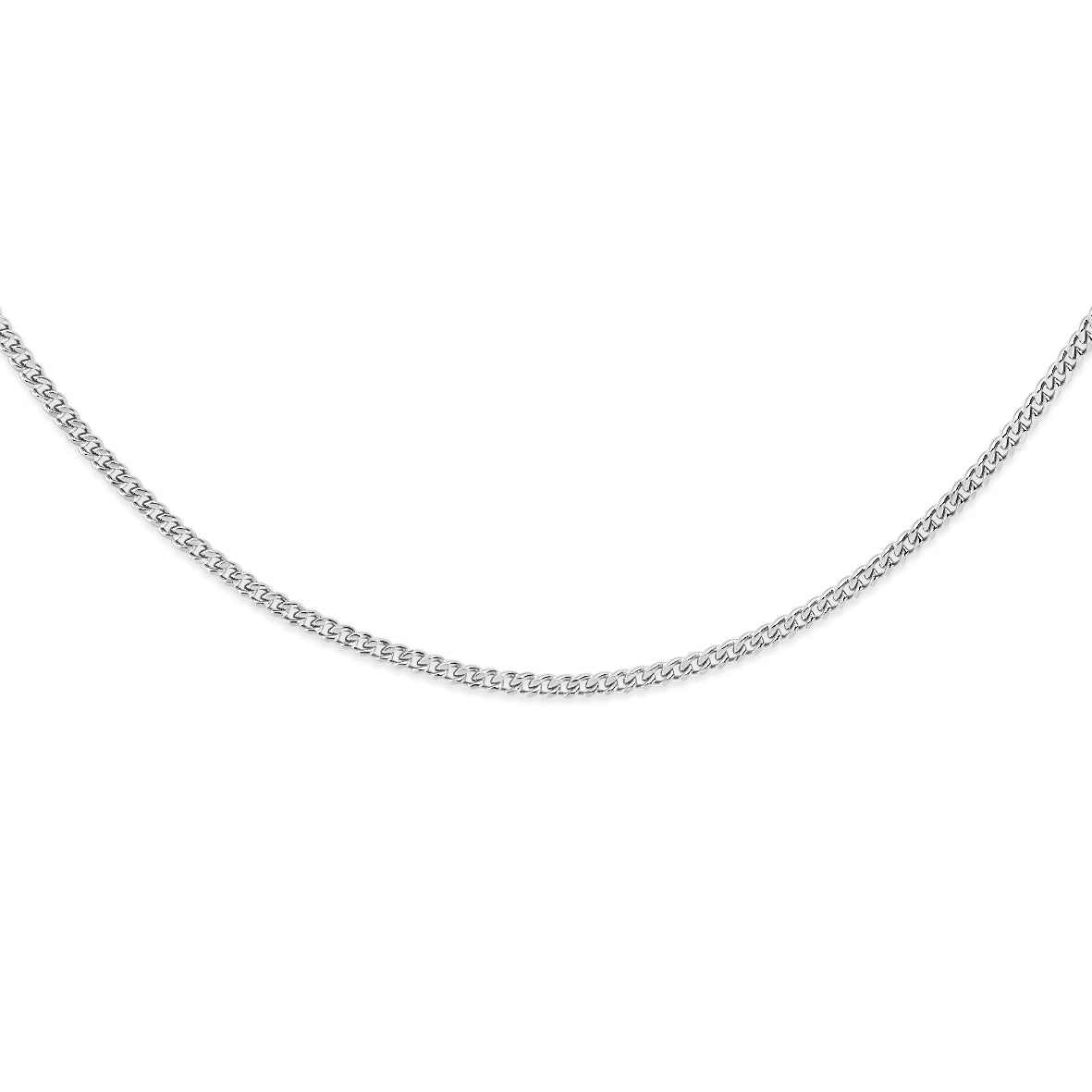 9ct white gold curb chain