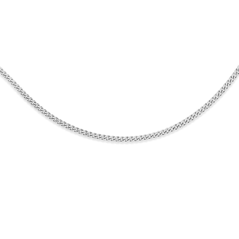 9ct white gold curb chain