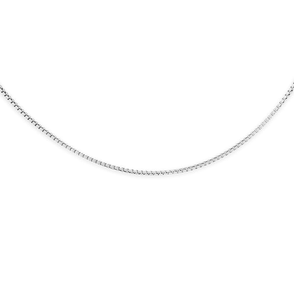 9ct white gold box chain