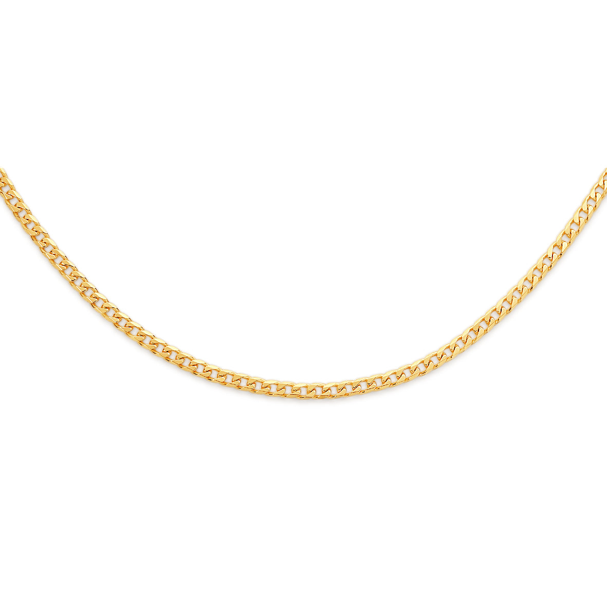 9ct gold diamond cut curb chain