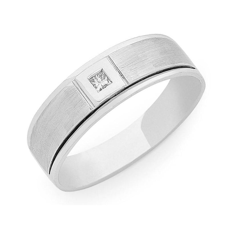 Sterling Silver Cubic Zirconia Mens Ring