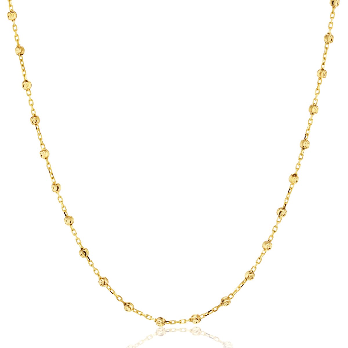 9ct yellow gold ball necklet