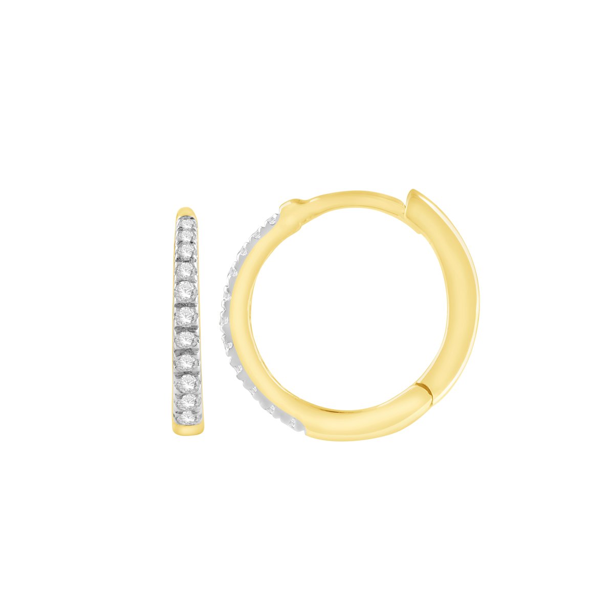 9ct yellow gold 0.11ct diamond huggies