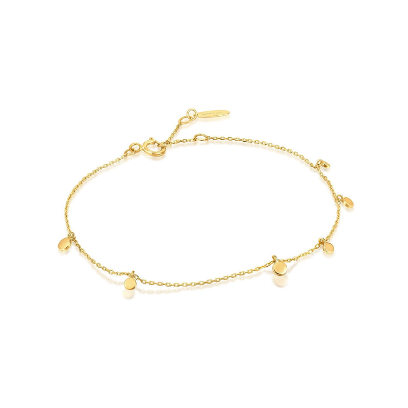Ania Haie 14ct Gold Mixed Disc Bracelet