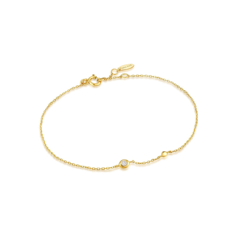 Ania Haie 14ct Gold Magma Single Diamond Bracelet