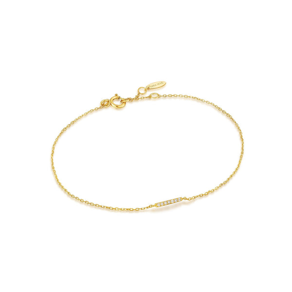Ania Haie 14ct Gold Magma Diamond Bar Bracelet