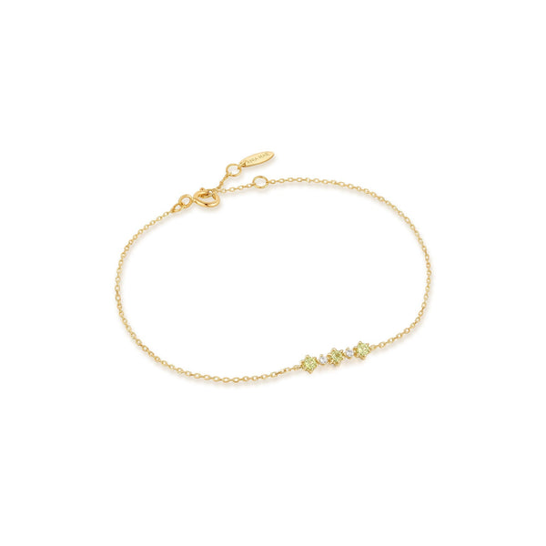 Ania Haie 14ct Gold Peridot and White Sapphire Bracelet