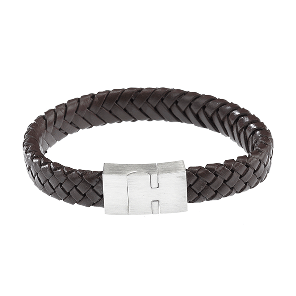 Cudworth Leather Bracelet With Stainless Steel Clasp