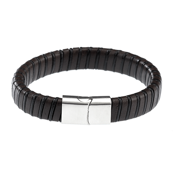 Cudworth Leather Bracelet With Stainless Steel Clasp