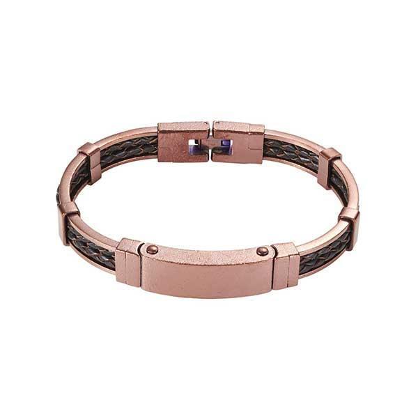 Cudworth Stainless Steel & Leather Bangle
