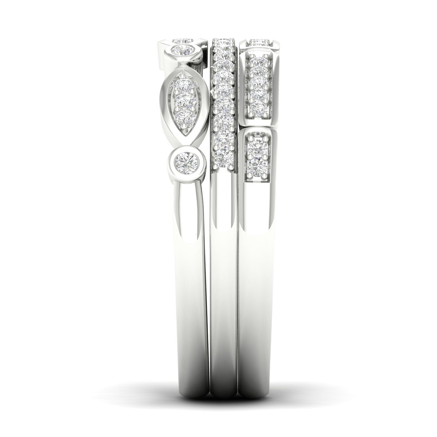9Ct White Gold 0.25Ct Diamond Ring Set