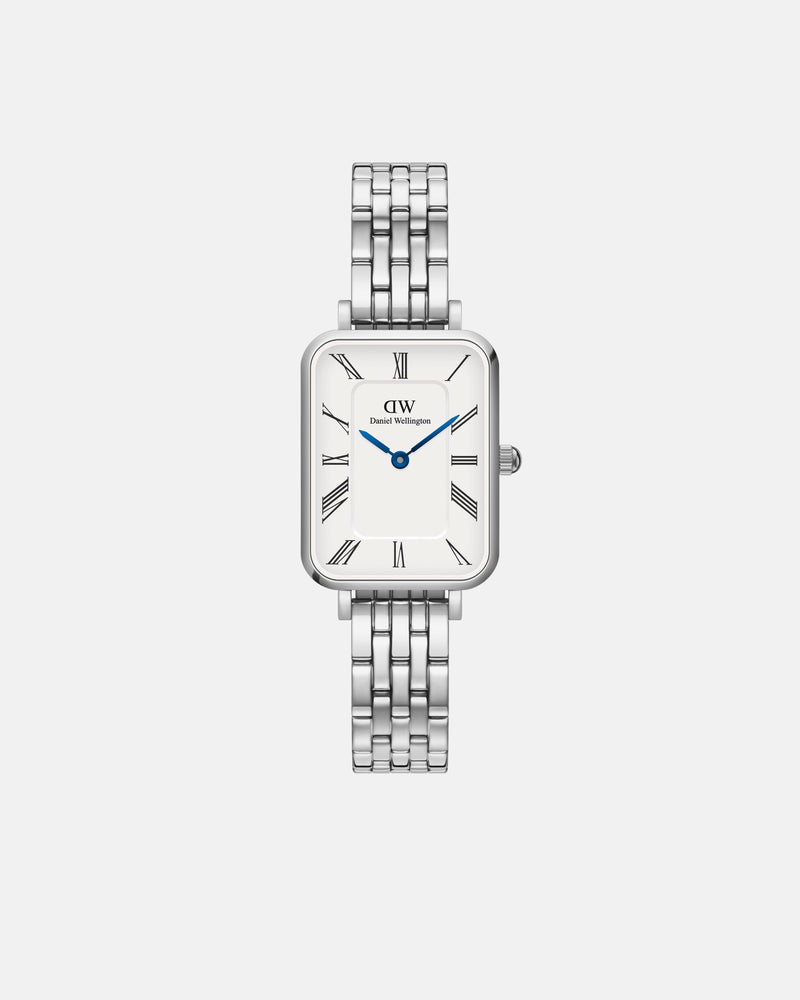 Daniel Wellington Quadro Roman Numerals 20x26 5-Link Silver White Watch