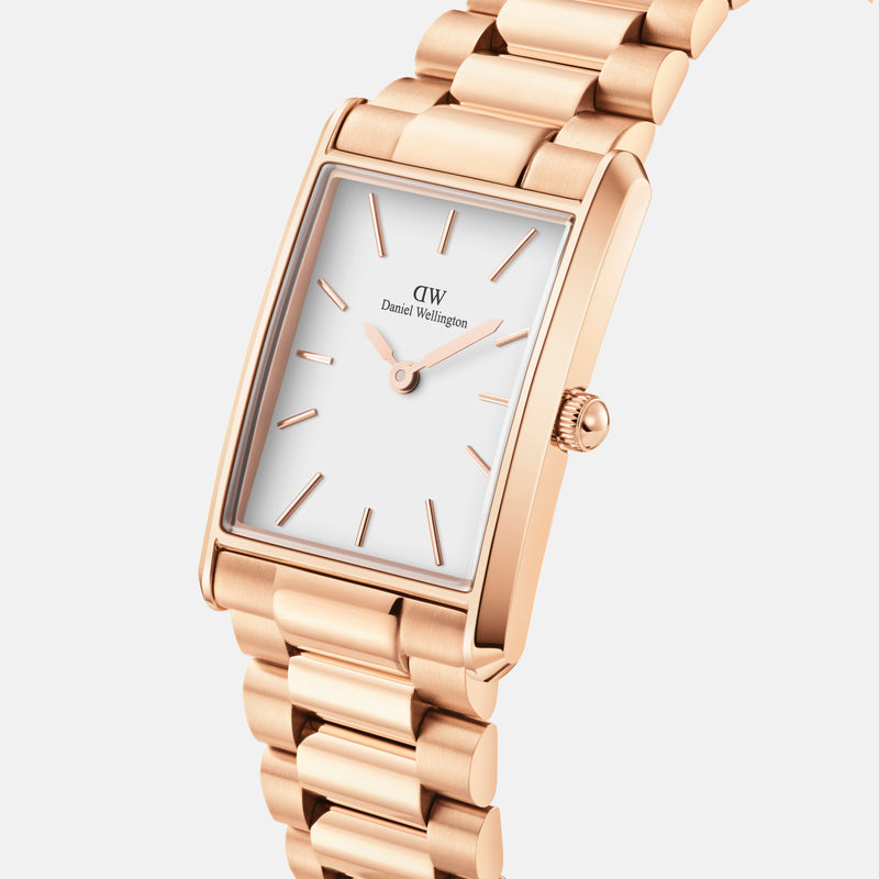 Daniel Wellington Bound 32x22 3-Link Rose Gold White Watch