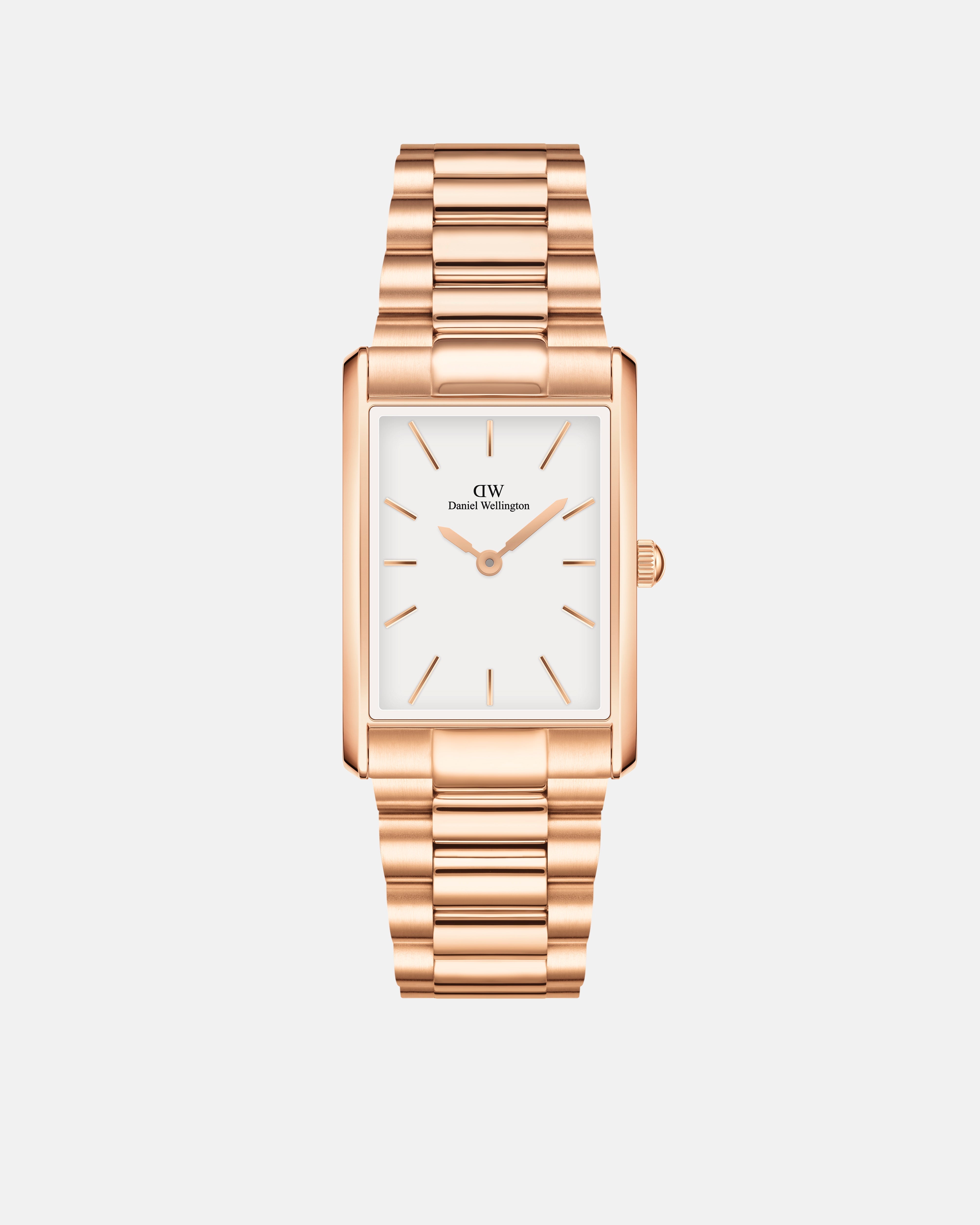 Daniel Wellington Bound 35x24 3-Link Rose Gold White Watch