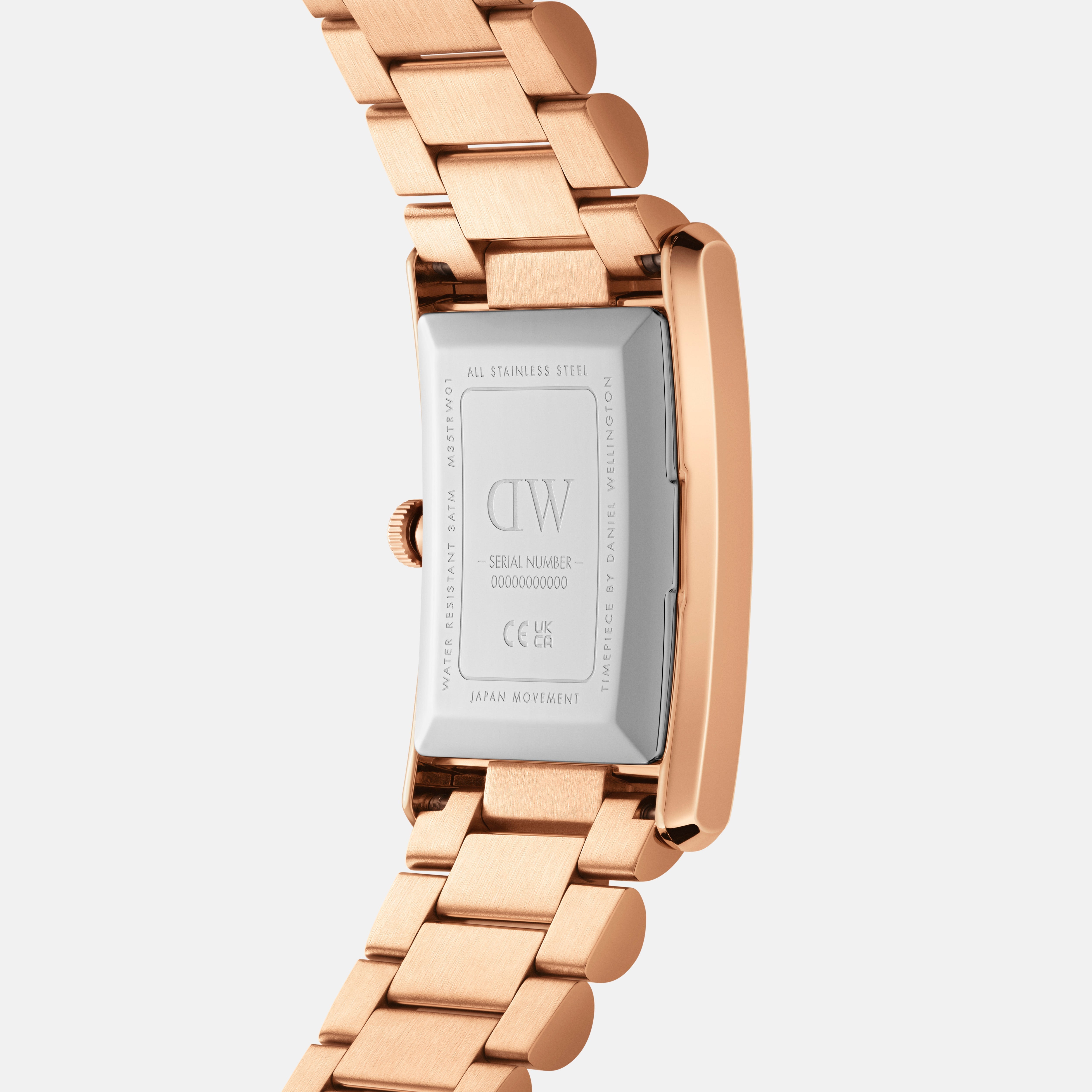 Daniel Wellington Bound 35x24 3-Link Rose Gold White Watch