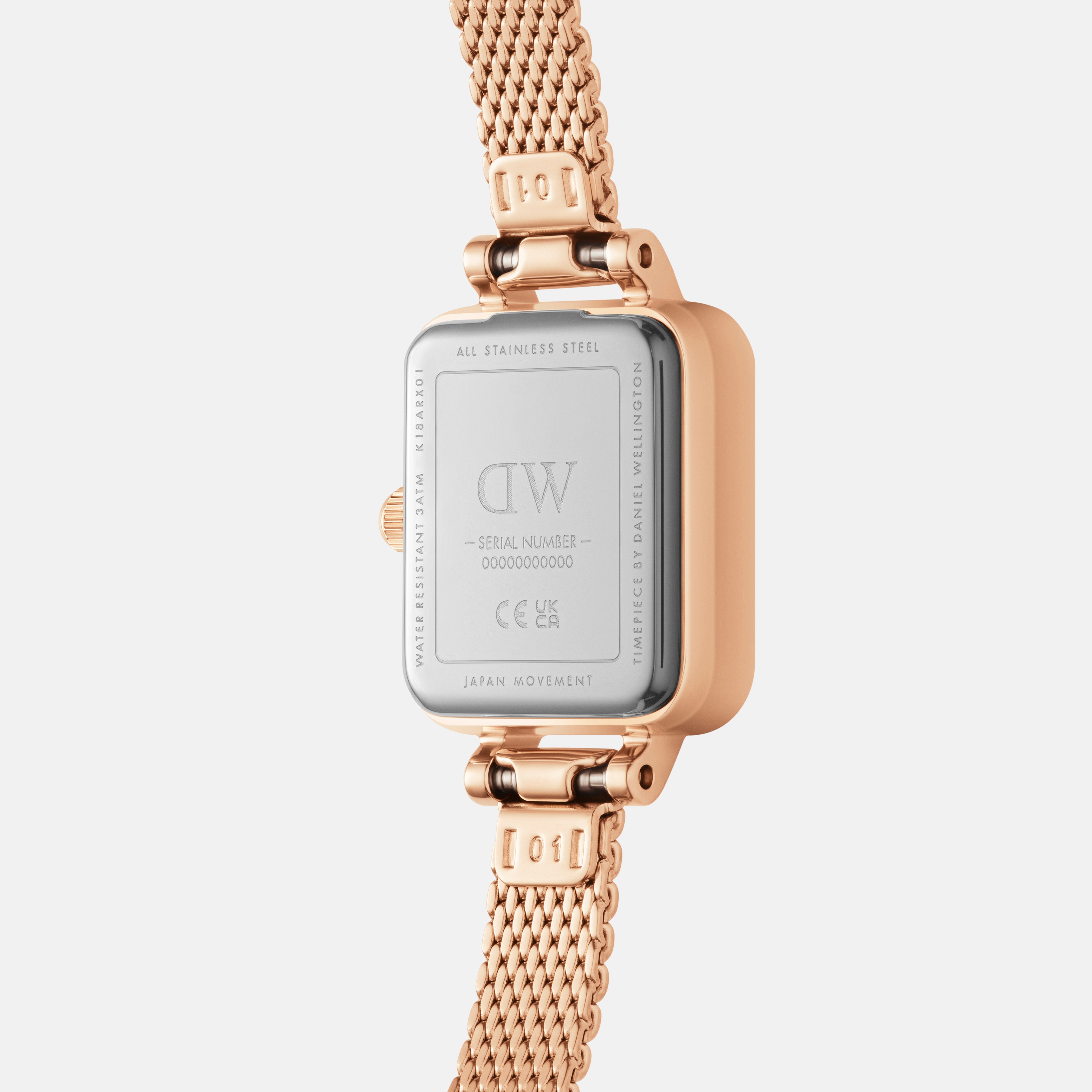 Daniel Wellington Quadro Mini Bezel Lumine 15x18 Melrose Rose Gold White Watch