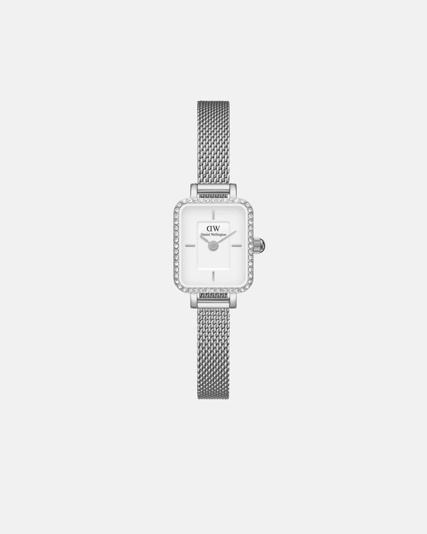 Daniel Wellington Quadro Mini Bezel Lumine 15x18 Sterling Silver White Watch