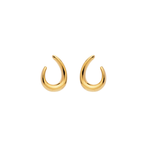 Baby Curl Yellow Gold Stud Earring