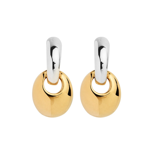 Pebble Drop Two-Tone Stud Earring