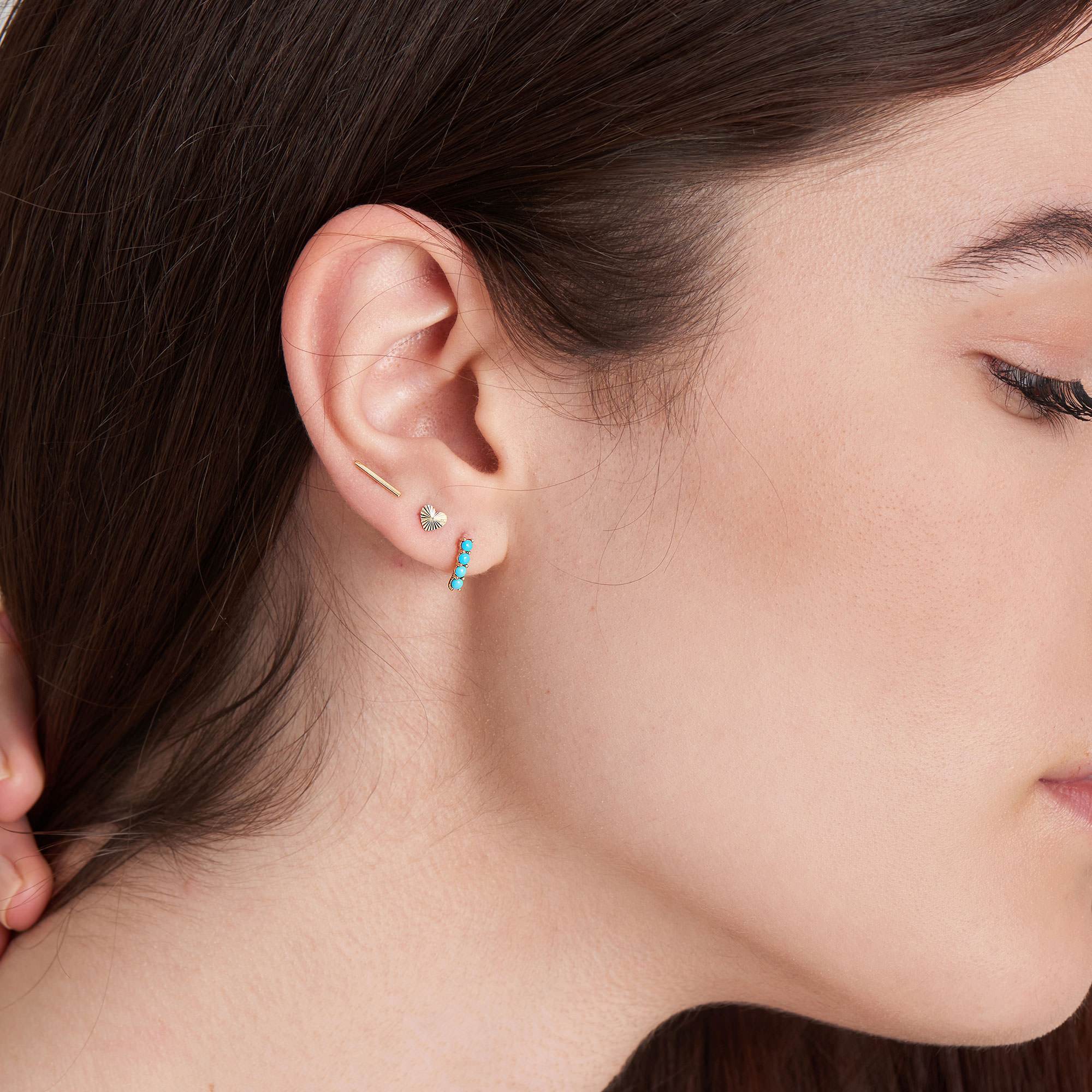 Ania Haie 14ct Gold Solid Bar Stud Earrings
