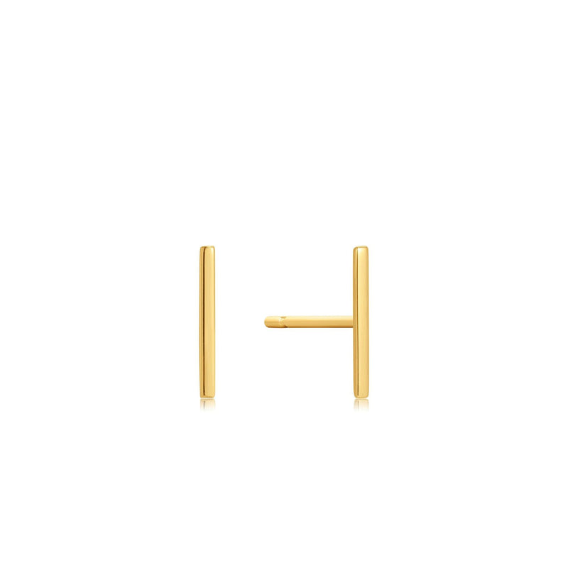 Ania Haie 14ct Gold Solid Bar Stud Earrings