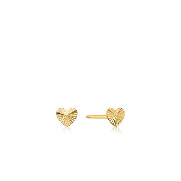 Ania Haie 14ct Gold Heart Stud Earrings
