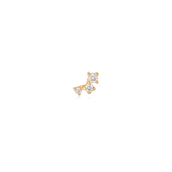 Ania Haie 14ct Gold Stargazer Triple Natural Diamond Single Labret Earring