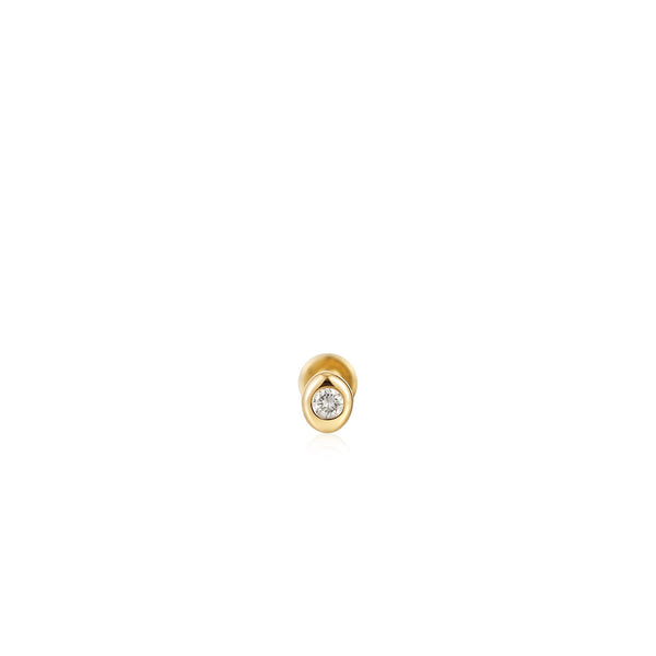 Ania Haie 14ct Gold Magma Single Diamond Labret Earring