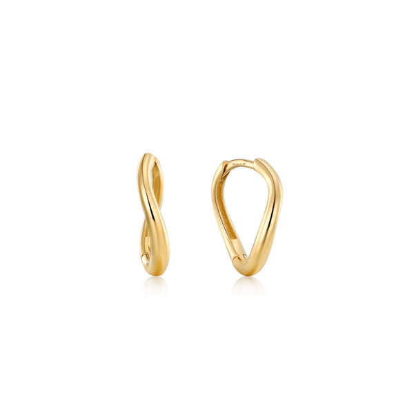 Ania Haie 14ct Gold Magma Huggie Hoop Earrings