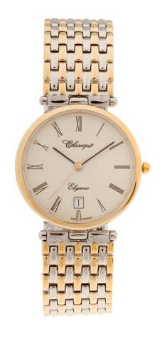 GENTS 2TONE ST/STEEL SWISS QUARTZ BRACELET WATCH
