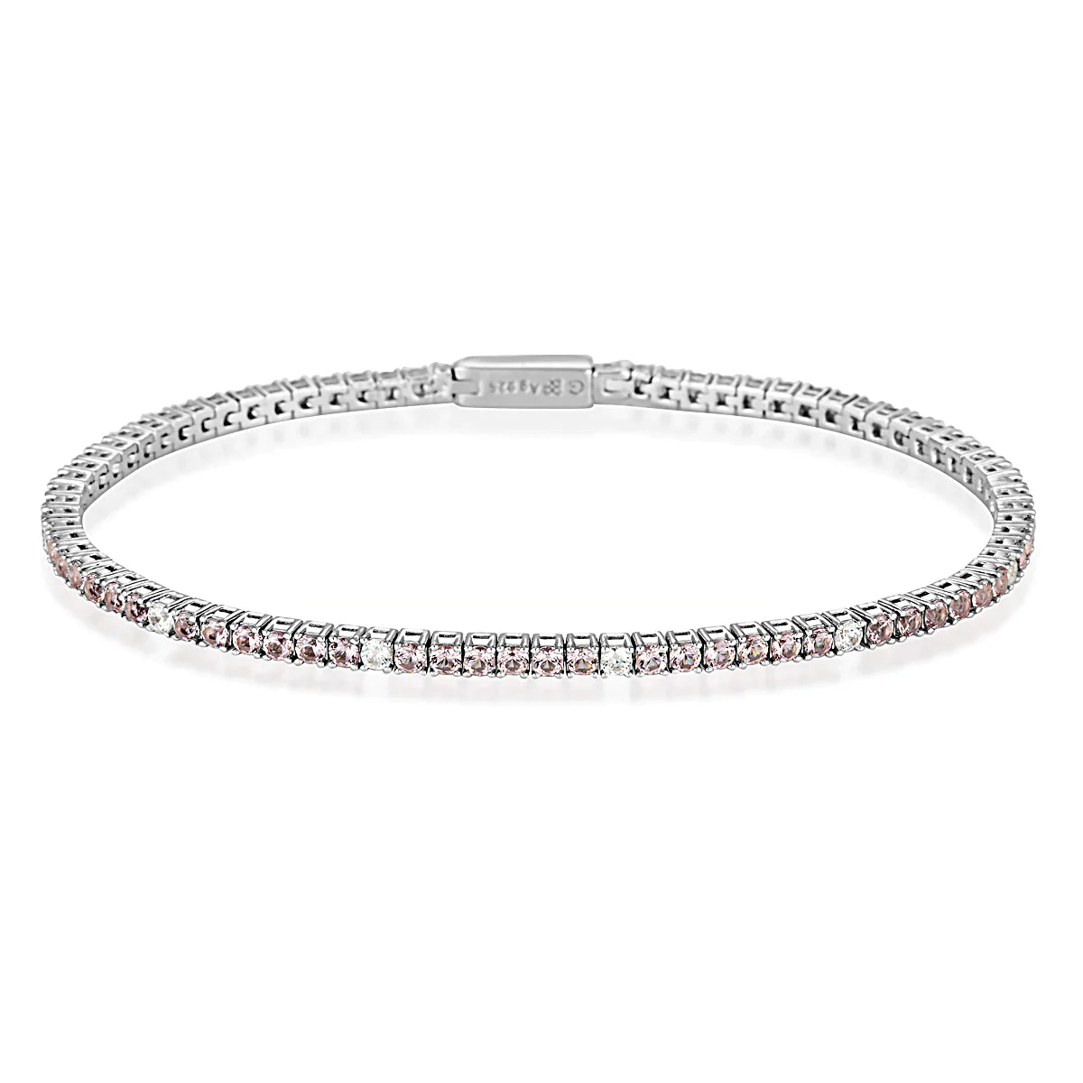 Georgini Milestone Morganite 2mm Tennis Bracelet in Silver