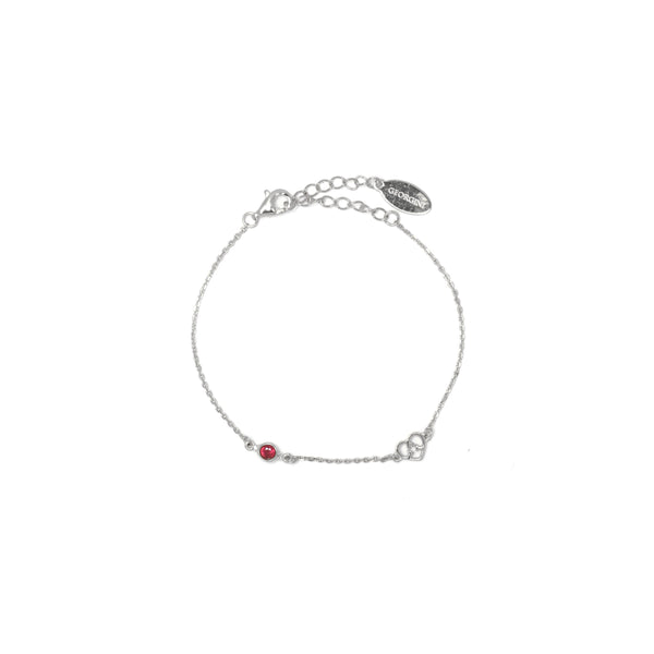 Diamonds by Georgini Natural Ruby and Two Natural Diamond July Bracelet Silver