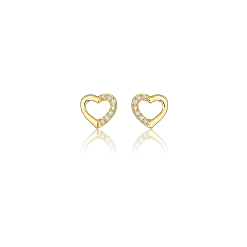 Diamonds by Georgini Fourteen Natural Diamond Heart Earrings Gold