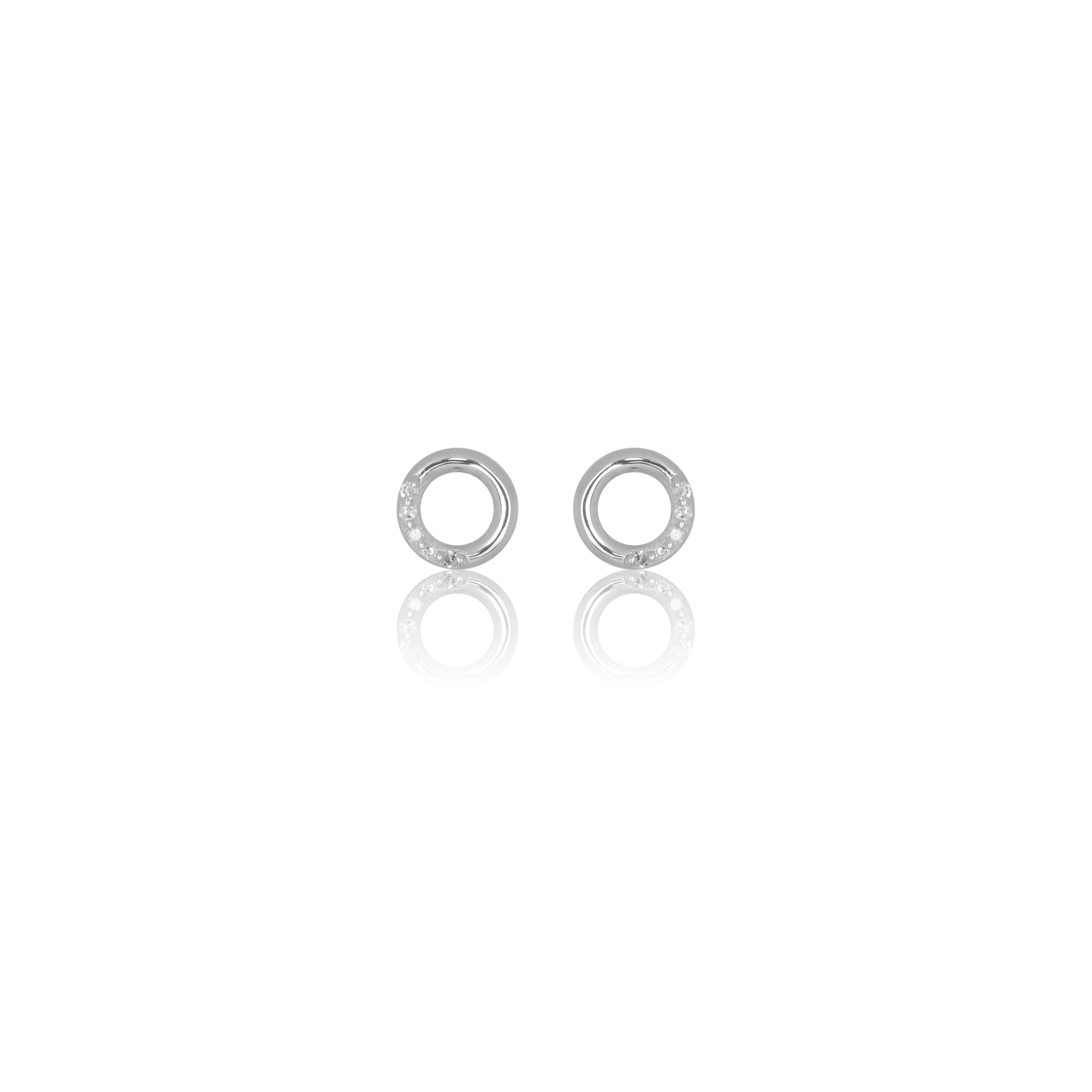 Diamonds by Georgiini Ten Datural Diamond Circle Earrings Silver