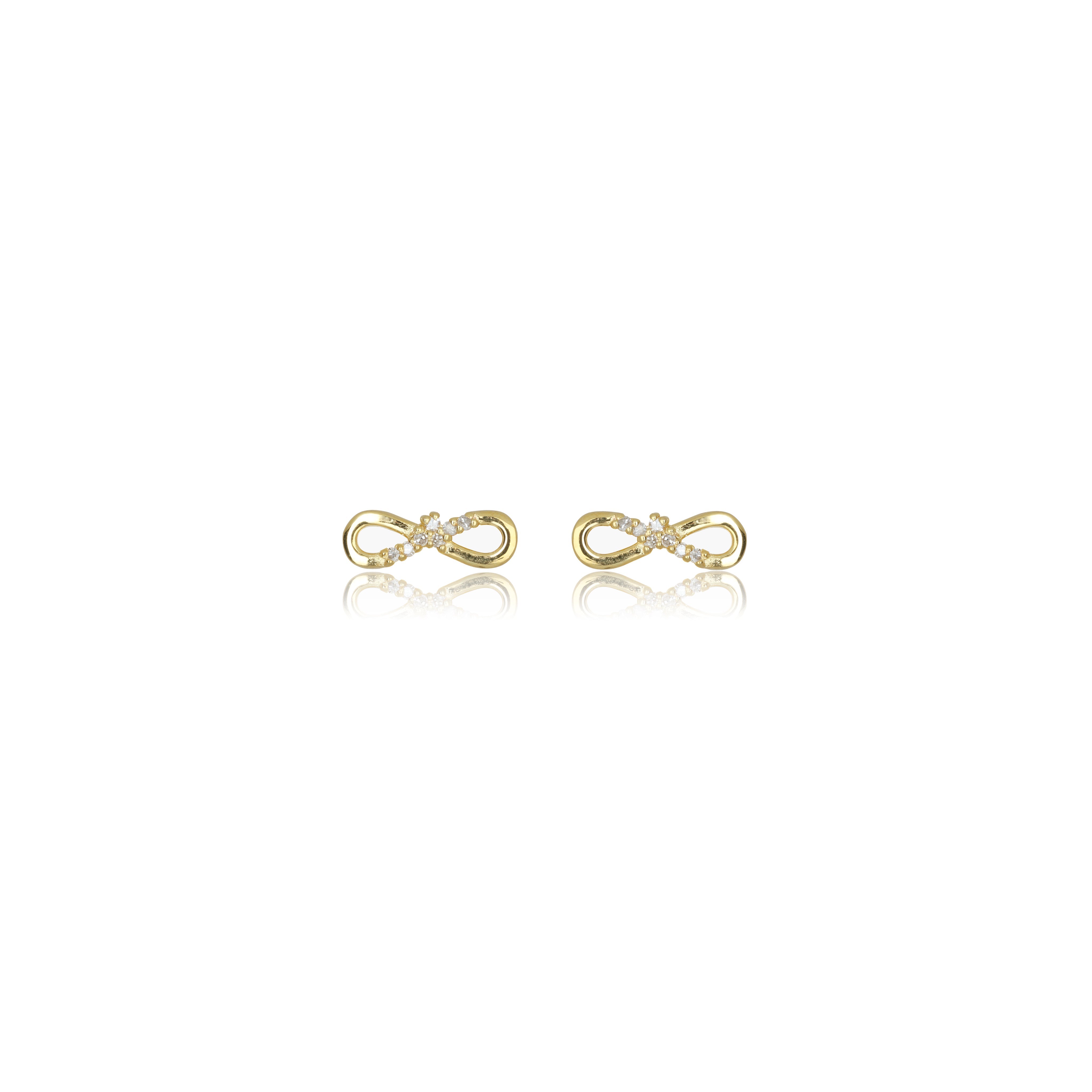 Diamonds by Georgiini Fourteen Natural Diamond Infinity Earrings Gold