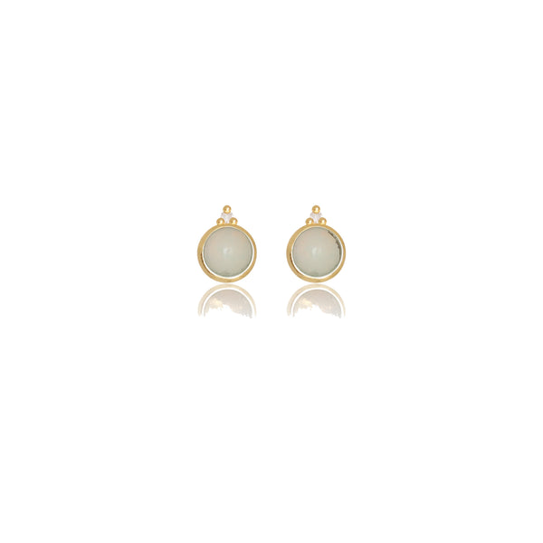 Diamonds by Georgini Natural Opal and Two Natural Diamond October Earrings Gold