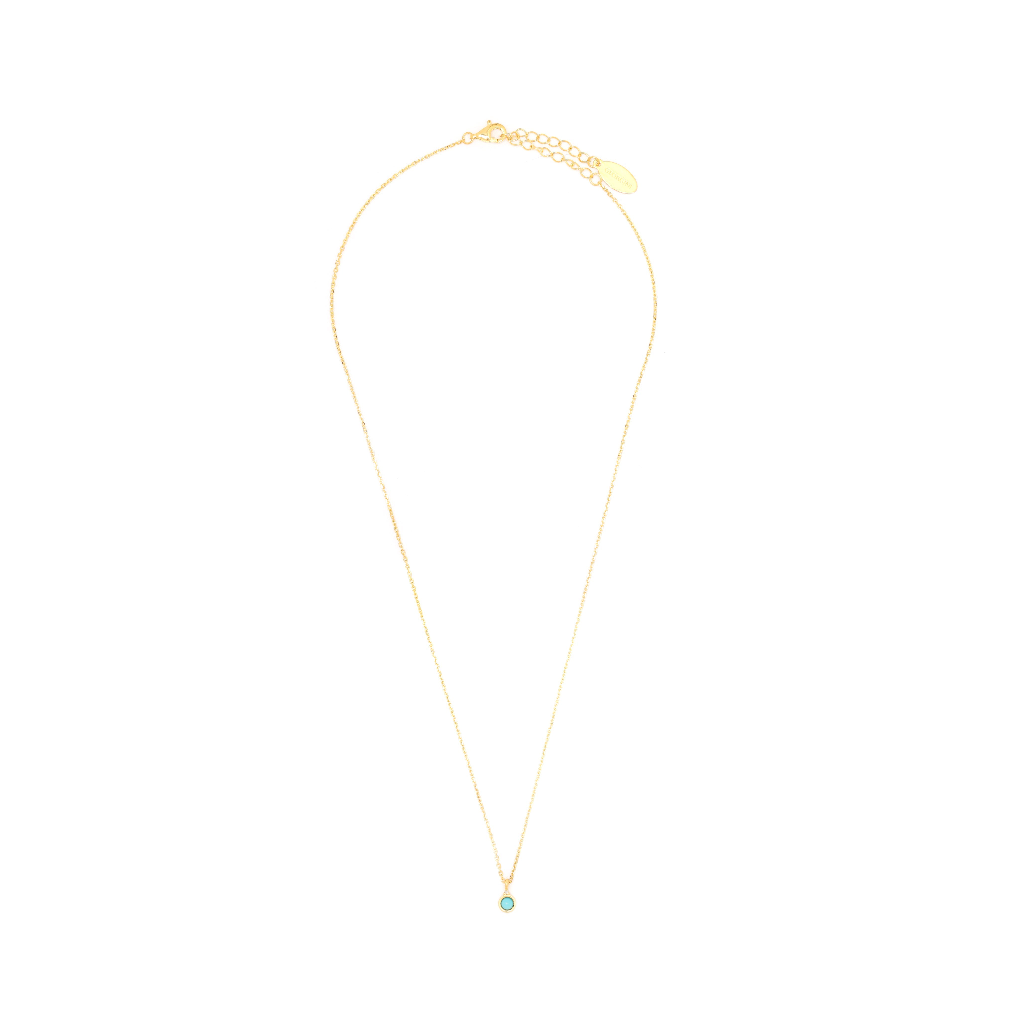 Diamonds by Georgini Natural Turquoise and Diamond December Pendant Gold