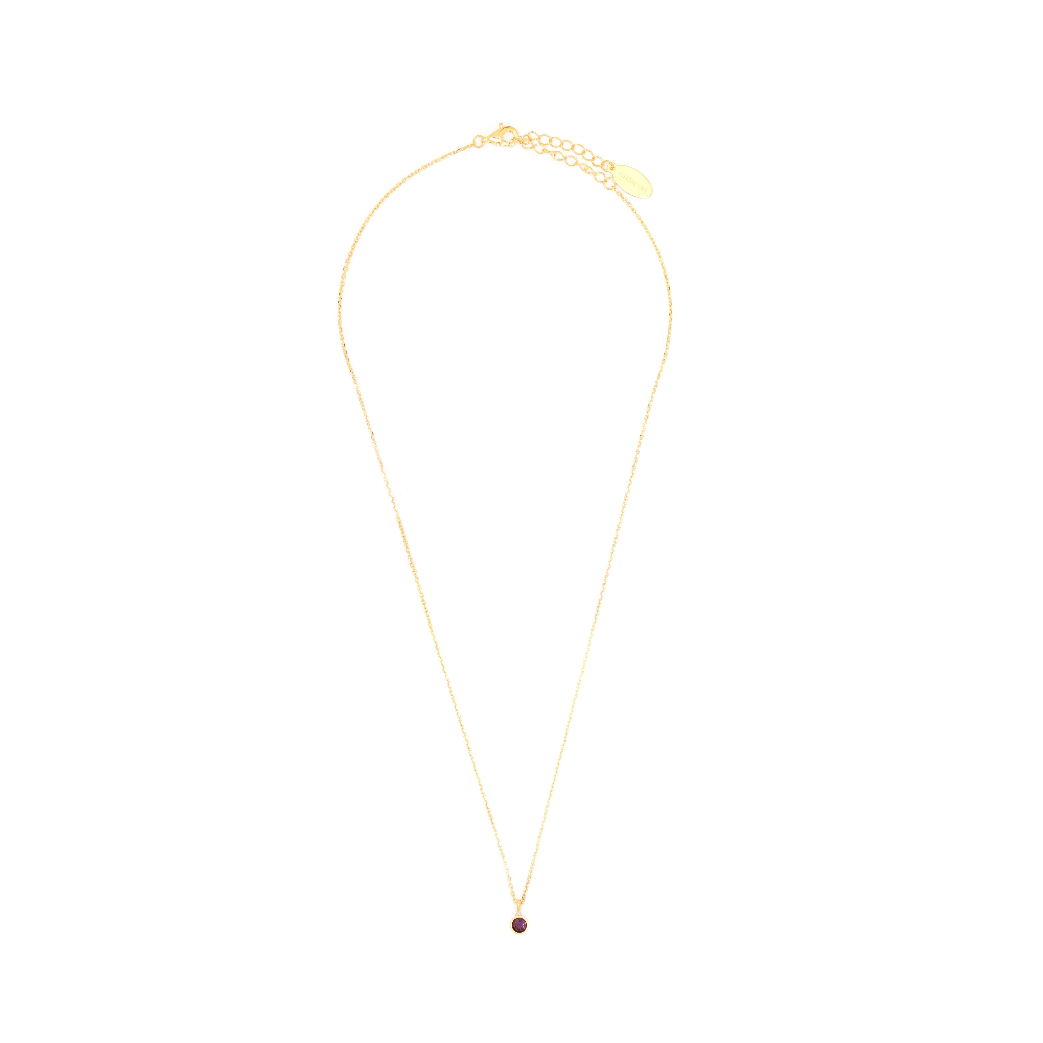 Diamonds by Georgini Natural Amethyst and Diamond February Pendant Gold