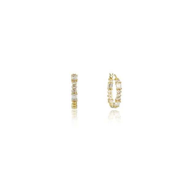 Georgini Gifts Baguette Inside Out Earrings Gold Small