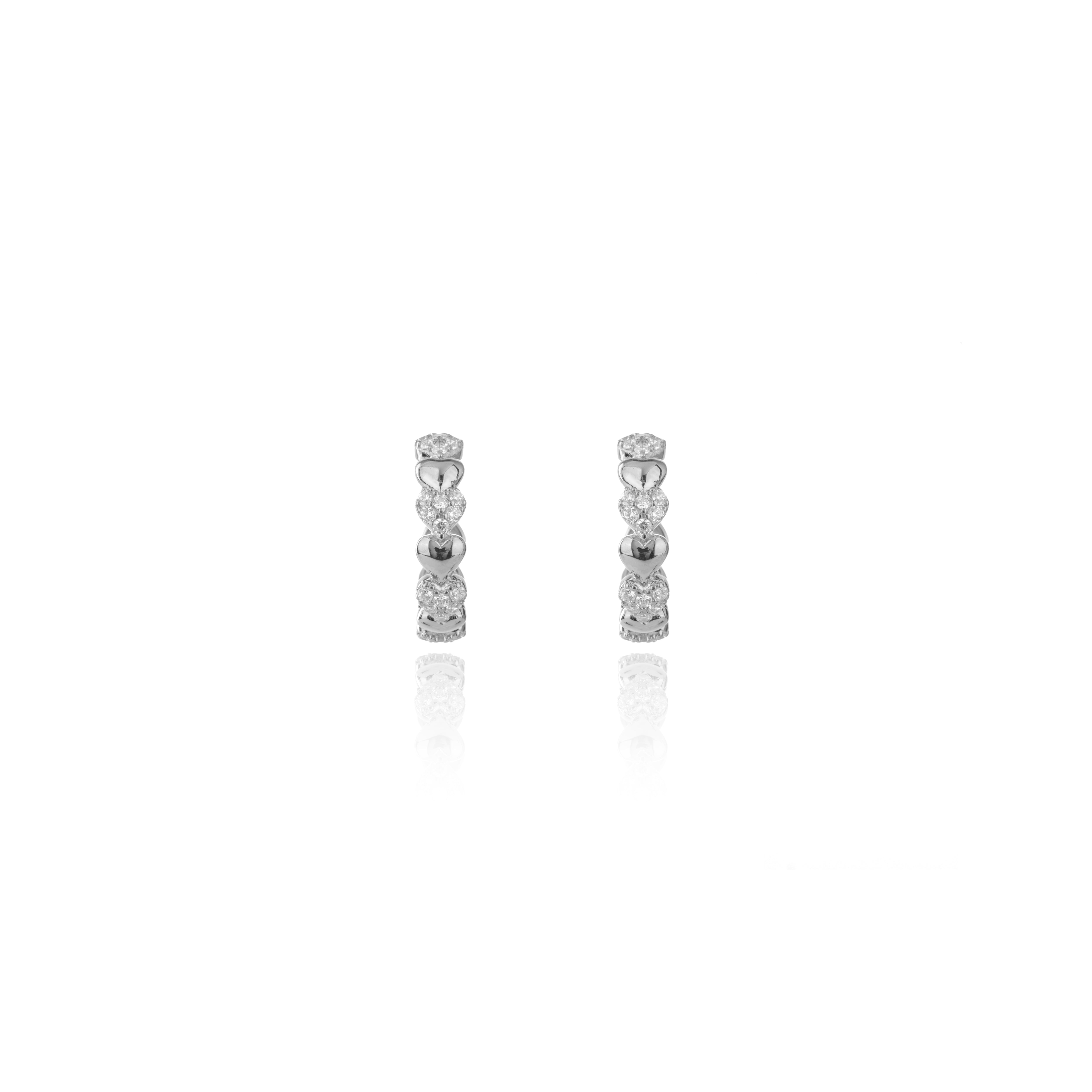 Georgini Sweetheart Sparkly Heart Hoops Silver