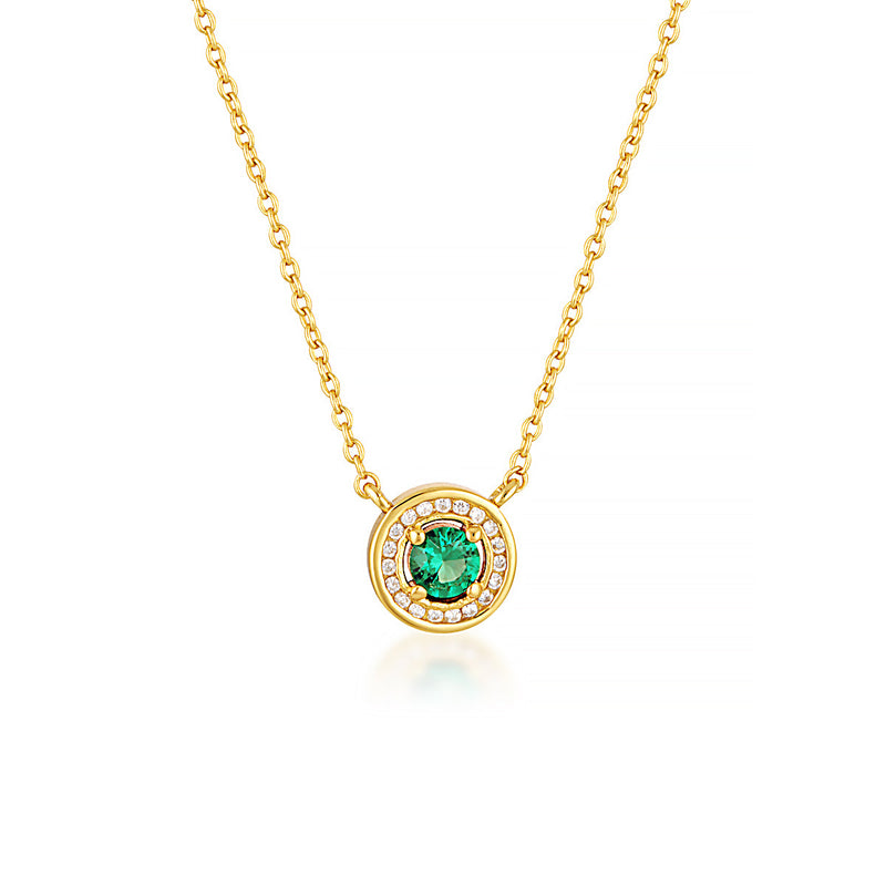 Georgini Milestone Emerald Halo Pendant in Gold