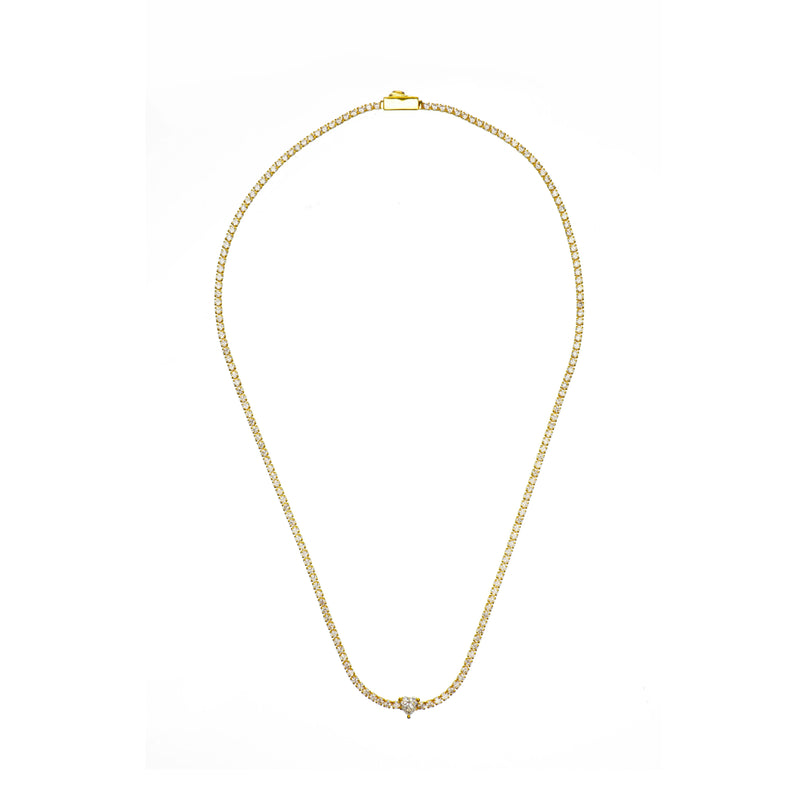 Georgini Sweetheart Tennis Necklace Gold 42cm