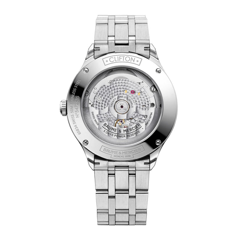 Baume & Mercier - Clifton Baumatic Diamond Stainless Steel 40mm Mens Watch