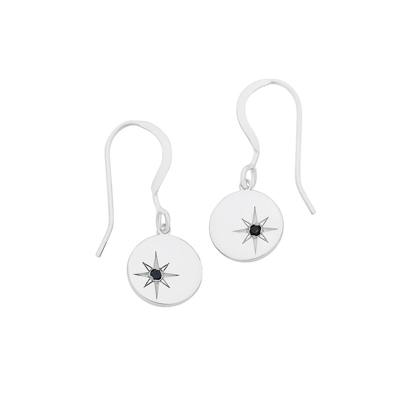 Sterling Silver Black Diamond Set Earrings