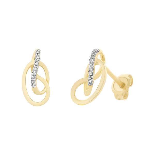 9ct Gold Earrings set with Diamonds