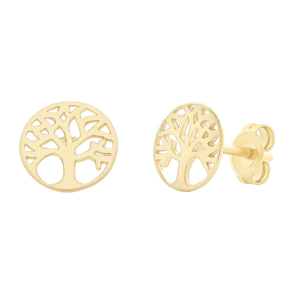 9ct Gold Tree Of Life Earrings