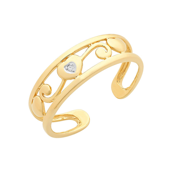 9ct Gold Diamond Set Toe Ring