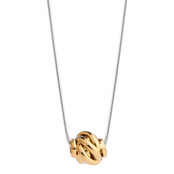 Nest Silver & Yellow  Gold Necklace (45cm+ext)