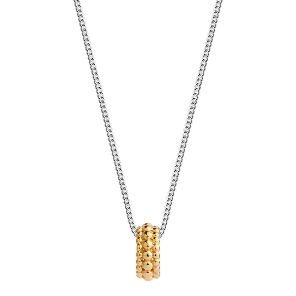 Chia Silver & Yellow Gold  Necklace (45cm+ext)