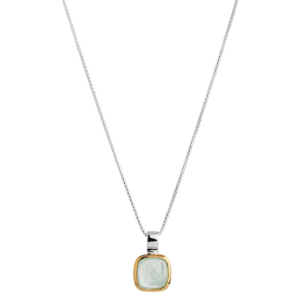 Aura Two-Tone Aquamarine Necklace (45cm+ext)